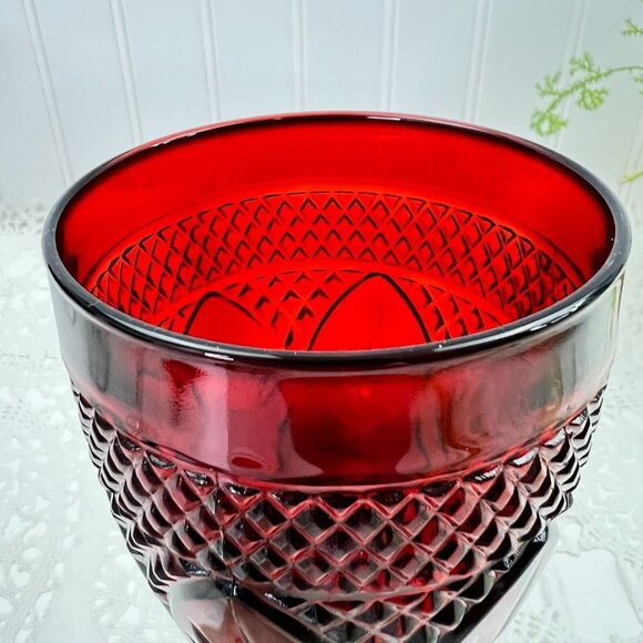 Vintage Cristal D'Arques Durand Set of 4 Ruby Red Water Goblet 8oz - Picture 7 of 9